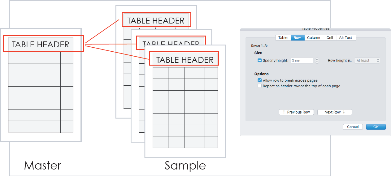 Don t create table header rows in Microsoft Word