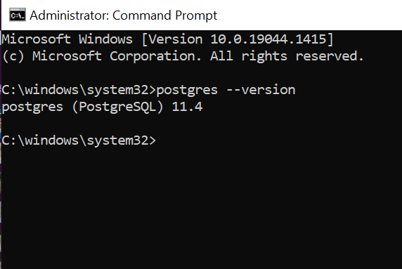 How to find Postgres version using Command Prompt (cmd)